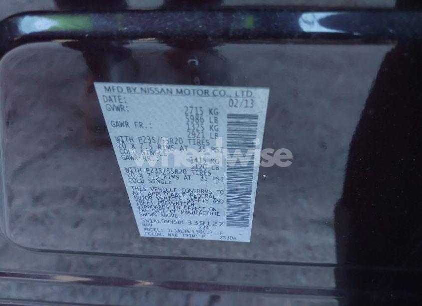 Photo 9 of 2013 Infiniti Jx35 (VIN 5N1AL0MN5DC339127)