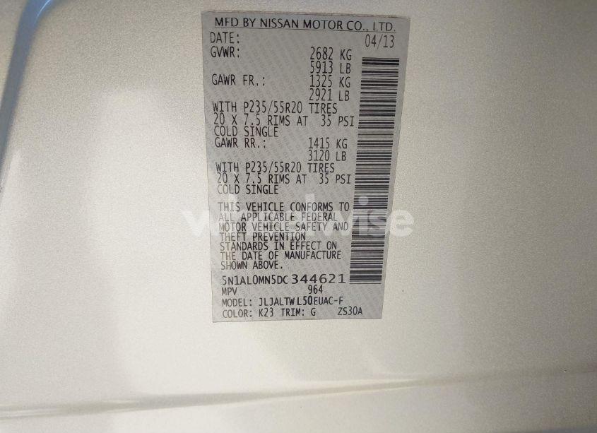 Photo 9 of 2013 Infiniti Jx35 (VIN 5N1AL0MN5DC344621)