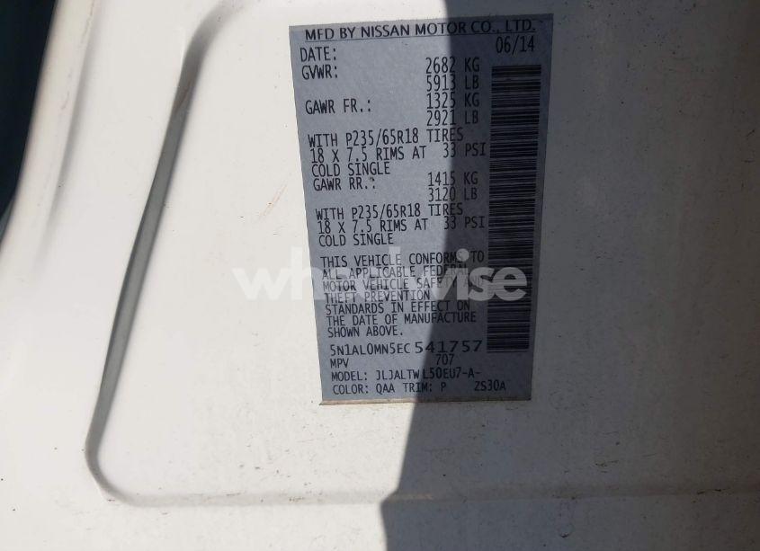 Photo 9 of 2014 Infiniti Qx60 (VIN 5N1AL0MN5EC541757)
