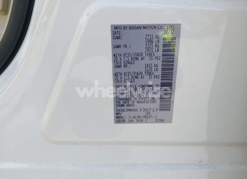 Photo 9 of 2013 Infiniti Jx35 (VIN 5N1AL0MN6DC330713)