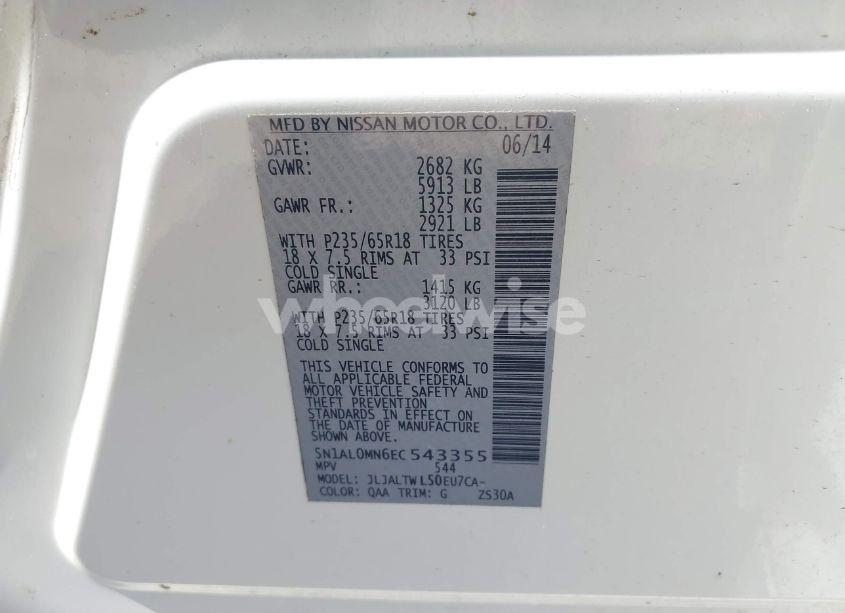Photo 9 of 2014 Infiniti Qx60 (VIN 5N1AL0MN6EC543355)
