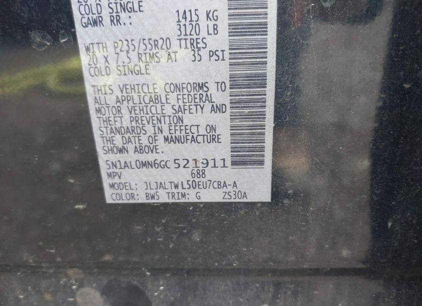 Photo 9 of 2016 Infiniti Qx60 (VIN 5N1AL0MN6GC521911)