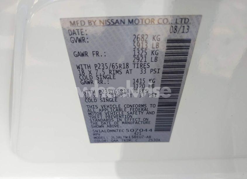 Photo 9 of 2014 Infiniti Qx60 (VIN 5N1AL0MN7EC507044)