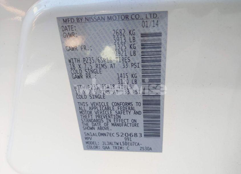 Photo 9 of 2014 Infiniti Qx60 (VIN 5N1AL0MN7EC520683)