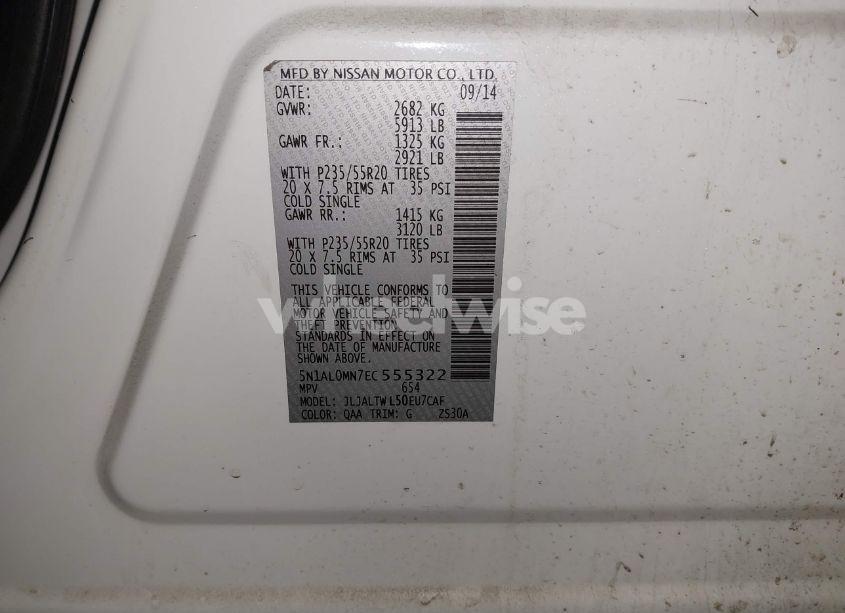 Photo 9 of 2014 Infiniti Qx60 (VIN 5N1AL0MN7EC555322)