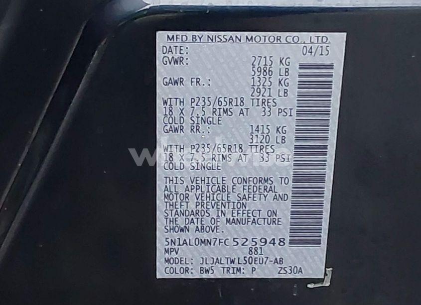Photo 9 of 2015 Infiniti Qx60 (VIN 5N1AL0MN7FC525948)
