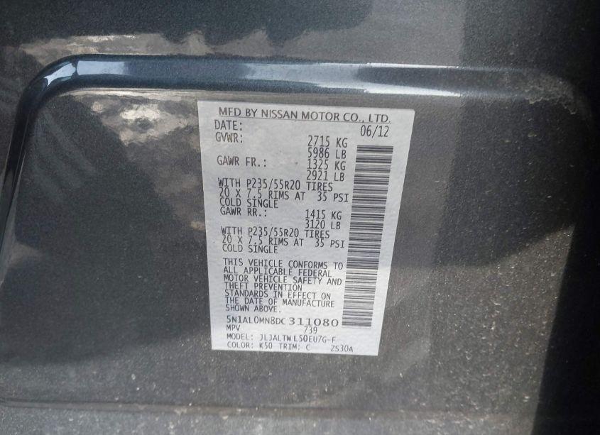 Photo 9 of 2013 Infiniti Jx35 (VIN 5N1AL0MN8DC311080)