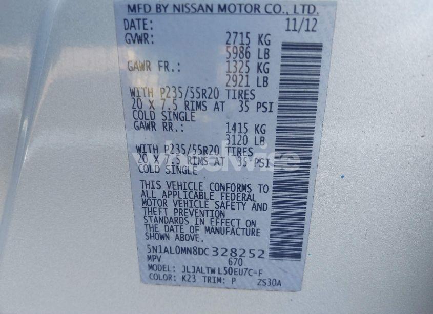 Photo 9 of 2013 Infiniti Jx35 (VIN 5N1AL0MN8DC328252)