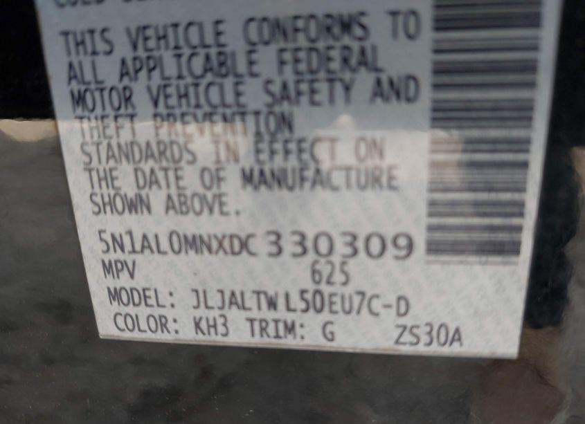 Photo 9 of 2013 Infiniti Jx35 (VIN 5N1AL0MNXDC330309)