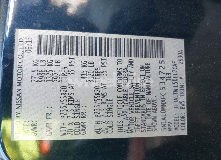 Photo 9 of 2015 Infiniti Qx60 N/A (VIN 5N1AL0MNXFC534725)