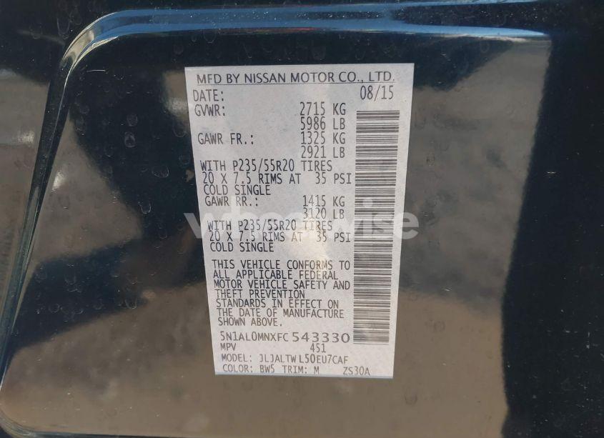 Photo 9 of 2015 Infiniti Qx60 (VIN 5N1AL0MNXFC543330)