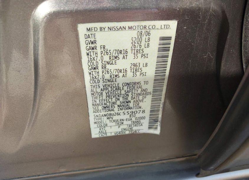 Photo 9 of 2006 Nissan Xterra S (VIN 5N1AN08U26C559078)