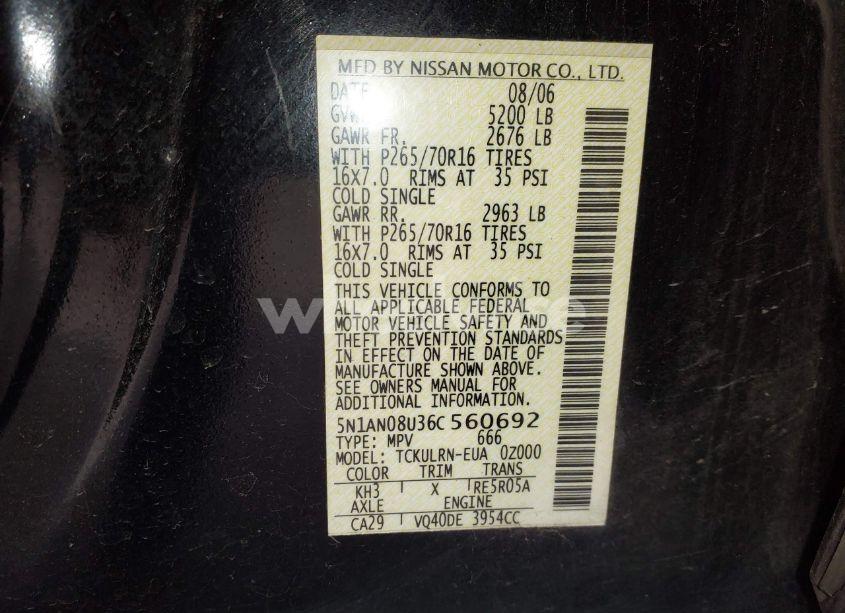 Photo 9 of 2006 Nissan Xterra S (VIN 5N1AN08U36C560692)