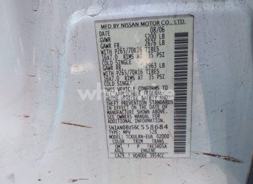 Photo 9 of 2006 Nissan Xterra S (VIN 5N1AN08U56C558684)