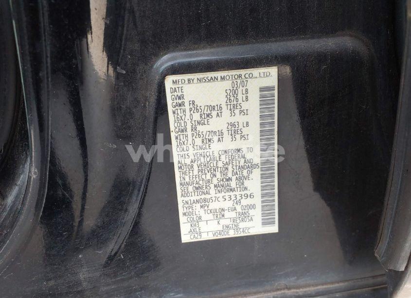 Photo 9 of 2007 Nissan Xterra X (VIN 5N1AN08U57C533396)