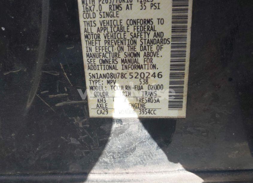 Photo 9 of 2008 Nissan Xterra S (VIN 5N1AN08U78C520246)