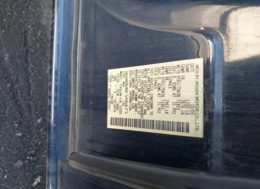 Photo 9 of 2006 Nissan Xterra S (VIN 5N1AN08U86C506675)