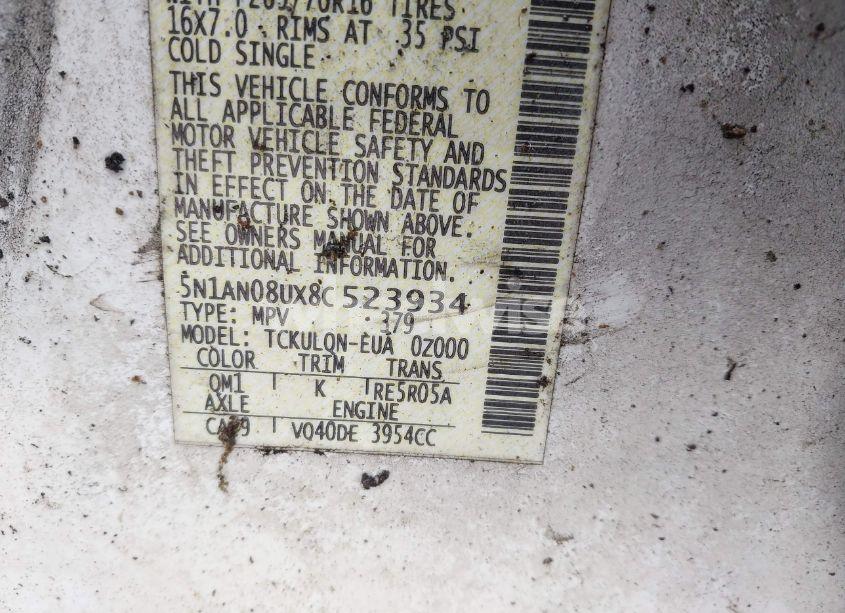 Photo 9 of 2008 Nissan Xterra X (VIN 5N1AN08UX8C523934)