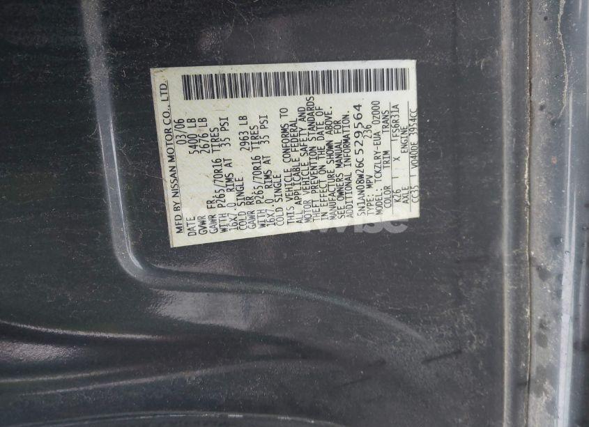 Photo 9 of 2006 Nissan Xterra S (VIN 5N1AN08W26C529564)