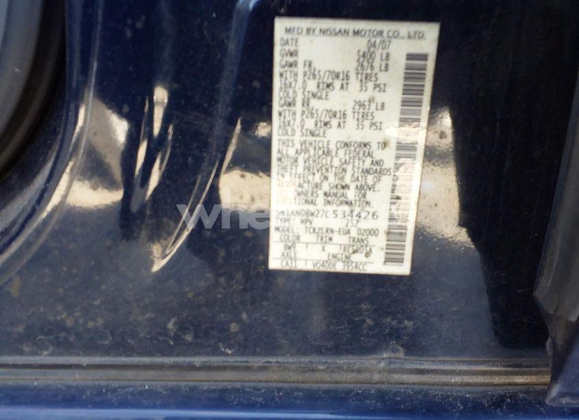 Photo 9 of 2007 Nissan Xterra S (VIN 5N1AN08W27C534426)