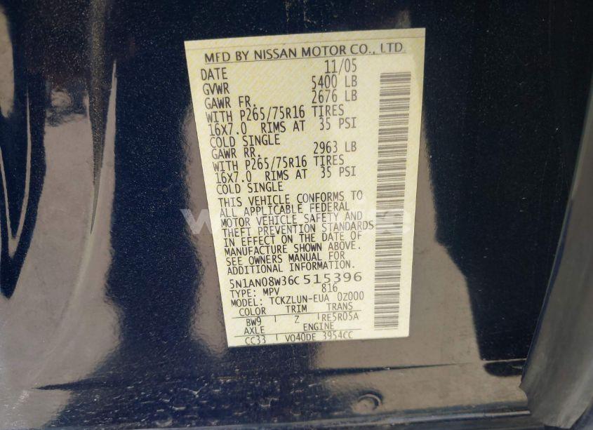 Photo 9 of 2006 Nissan Xterra OFF ROAD (VIN 5N1AN08W36C515396)