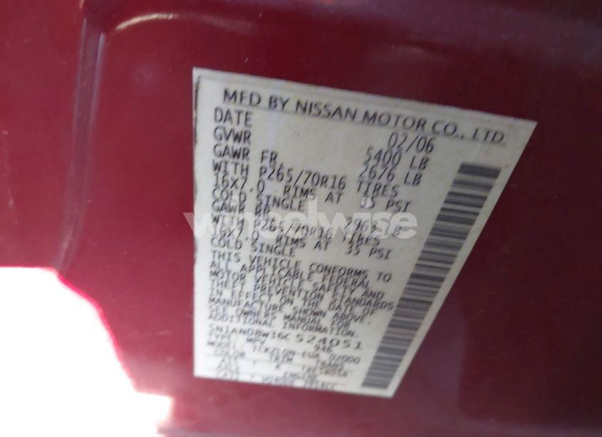 Photo 9 of 2006 Nissan Xterra X (VIN 5N1AN08W36C524051)