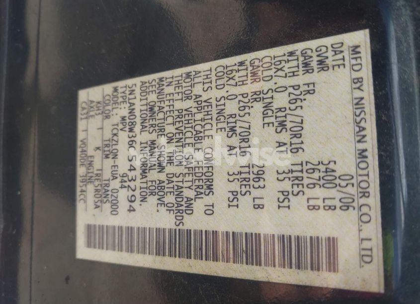 Photo 9 of 2006 Nissan Xterra X (VIN 5N1AN08W36C543294)