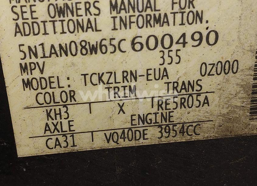 Photo 9 of 2005 Nissan Xterra S (VIN 5N1AN08W65C600490)