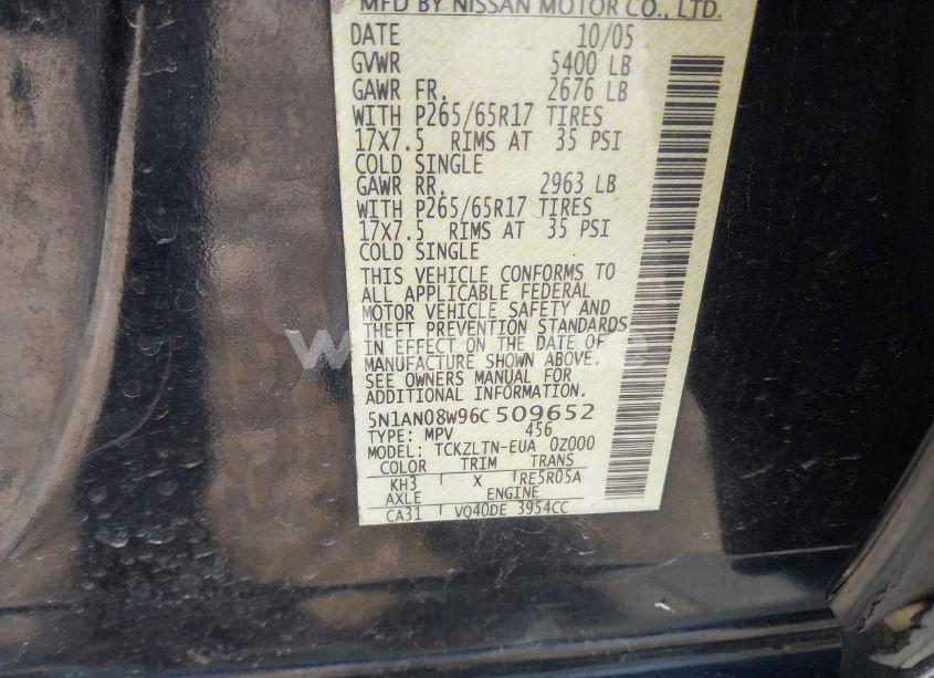 Photo 9 of 2006 Nissan Xterra SE (VIN 5N1AN08W96C509652)