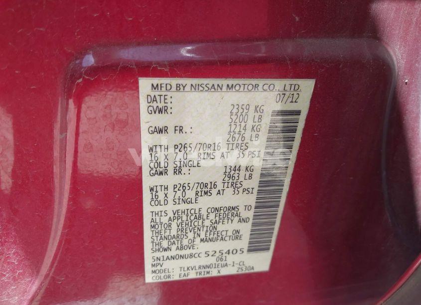 Photo 9 of 2012 Nissan Xterra S (VIN 5N1AN0NU8CC525405)