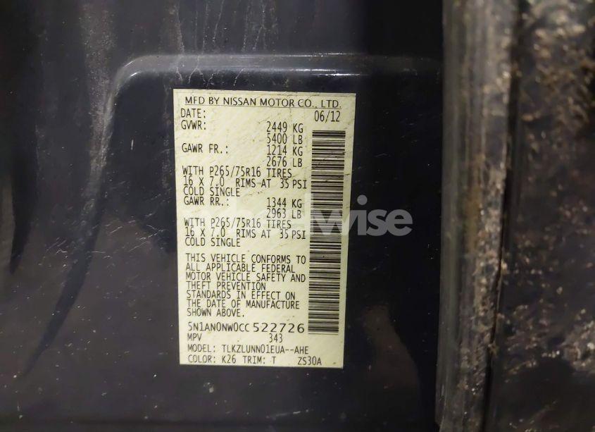 Photo 9 of 2012 Nissan Xterra PRO-4X (VIN 5N1AN0NW0CC522726)