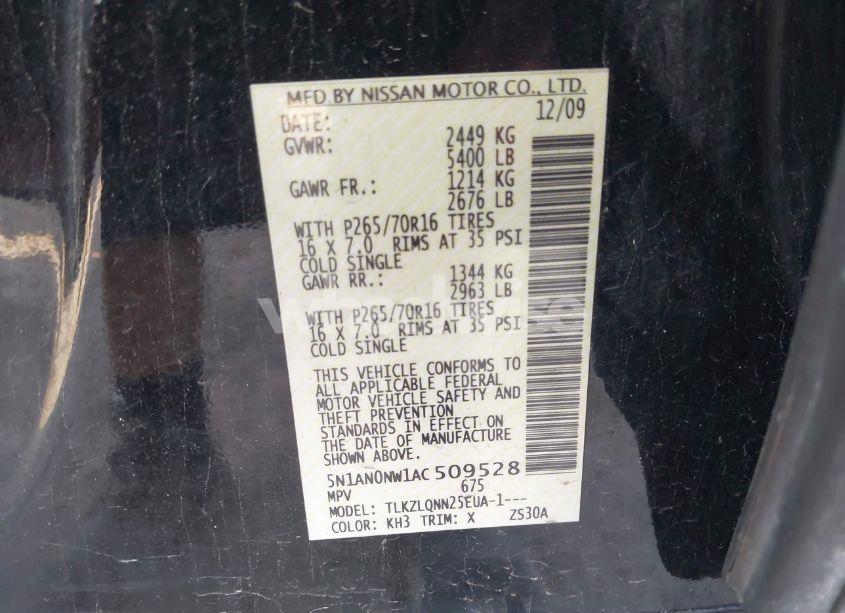 Photo 9 of 2010 Nissan Xterra X (VIN 5N1AN0NW1AC509528)