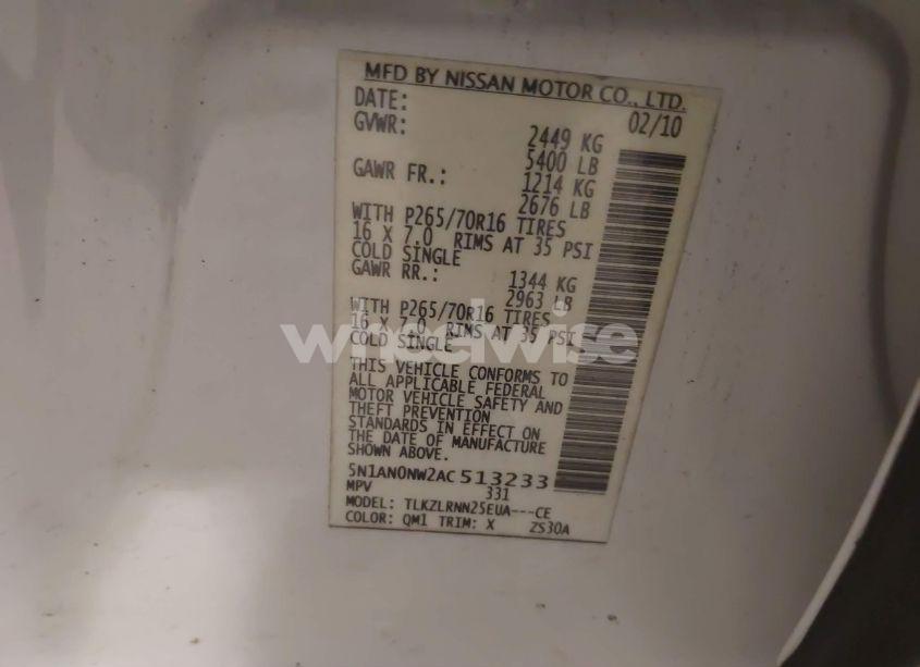 Photo 9 of 2010 Nissan Xterra S (VIN 5N1AN0NW2AC513233)