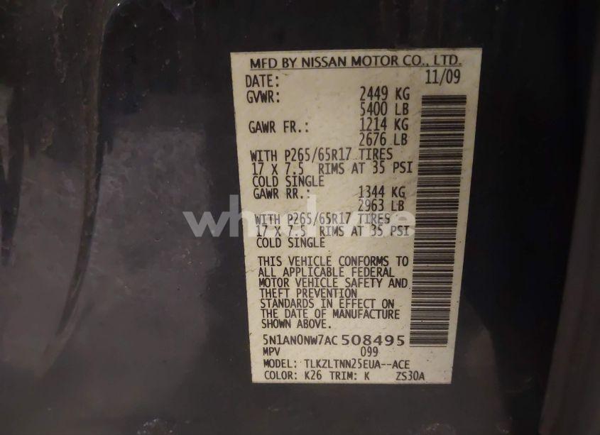 Photo 9 of 2010 Nissan Xterra SE (VIN 5N1AN0NW7AC508495)