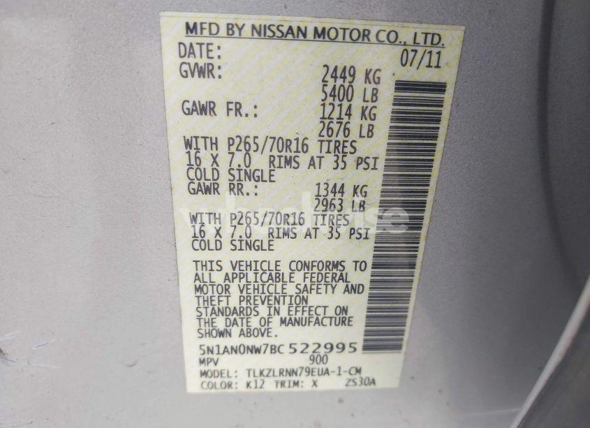 Photo 9 of 2011 Nissan Xterra S (VIN 5N1AN0NW7BC522995)