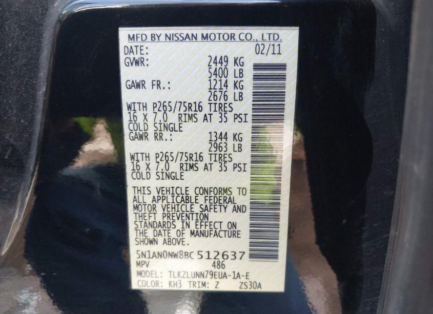 Photo 9 of 2011 Nissan Xterra PRO-4X (VIN 5N1AN0NW8BC512637)