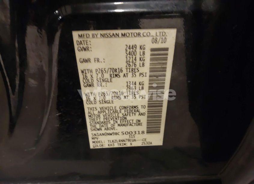 Photo 9 of 2011 Nissan Xterra S (VIN 5N1AN0NW9BC500318)