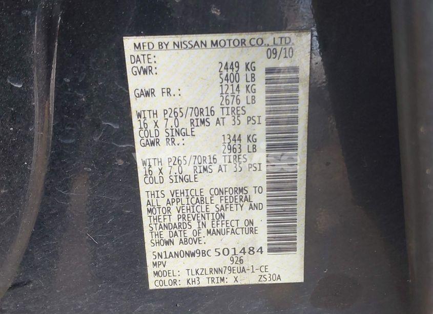 Photo 9 of 2011 Nissan Xterra S (VIN 5N1AN0NW9BC501484)