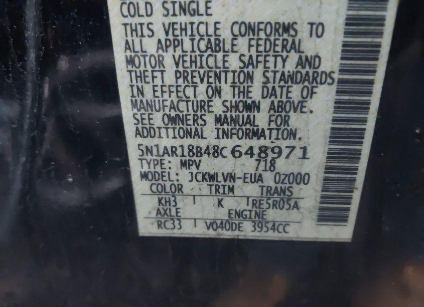 Photo 9 of 2008 Nissan Pathfinder LE (VIN 5N1AR18B48C648971)