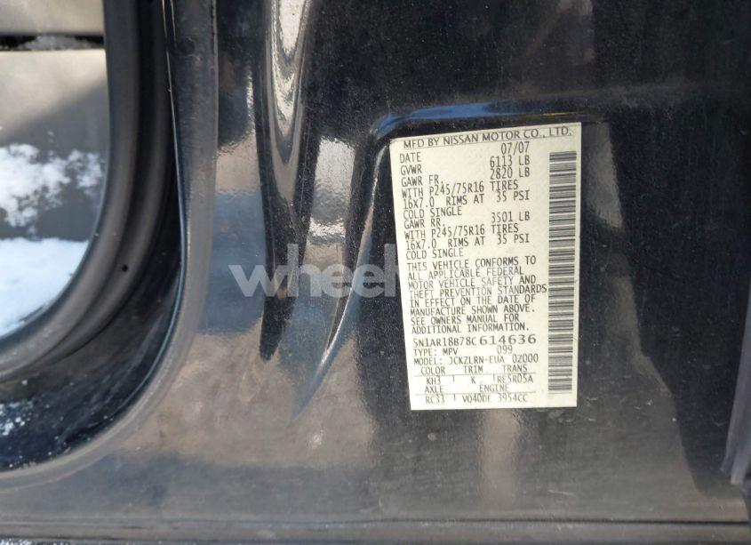 Photo 9 of 2008 Nissan Pathfinder S (VIN 5N1AR18B78C614636)