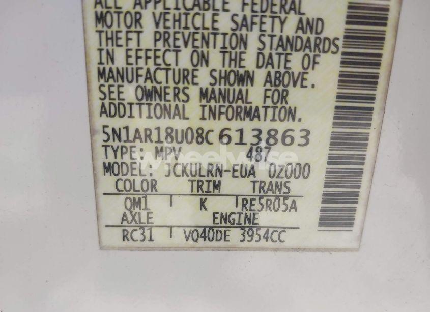 Photo 9 of 2008 Nissan Pathfinder S (VIN 5N1AR18U08C613863)