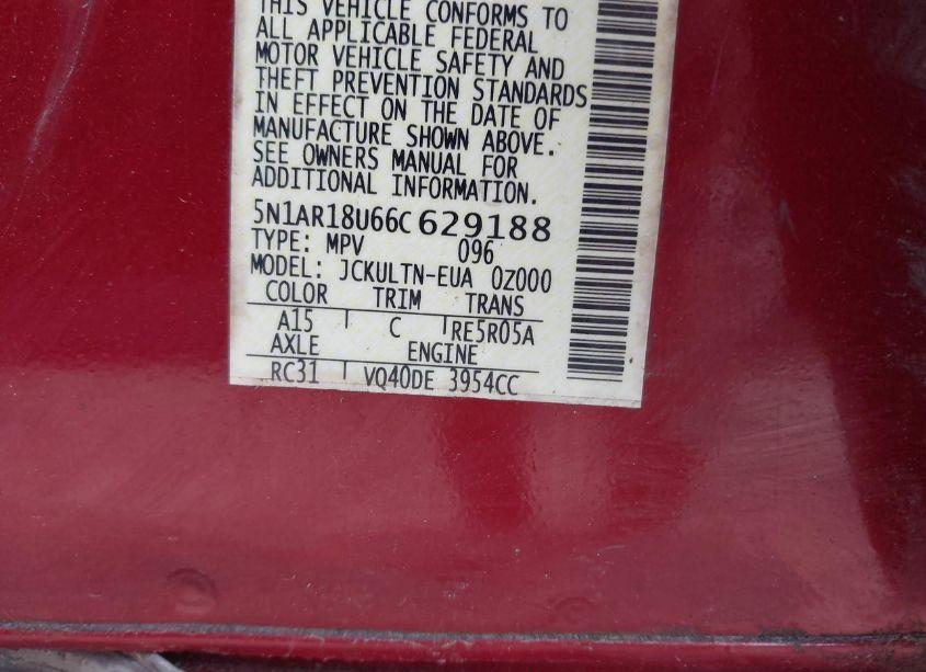 Photo 9 of 2006 Nissan Pathfinder SE (VIN 5N1AR18U66C629188)