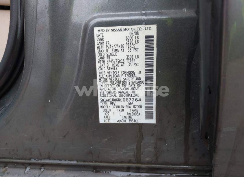 Photo 9 of 2008 Nissan Pathfinder S (VIN 5N1AR18U68C667264)