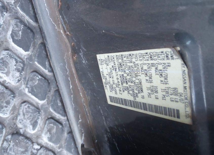 Photo 9 of 2007 Nissan Pathfinder SE (VIN 5N1AR18W27C646282)