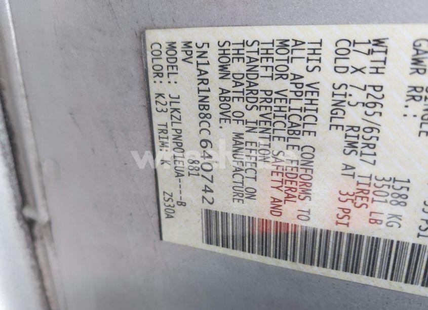 Photo 9 of 2012 Nissan Pathfinder SILVER (VIN 5N1AR1NB8CC640742)