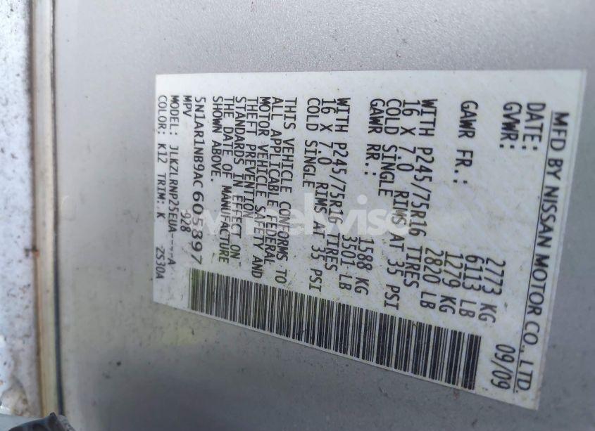 Photo 9 of 2010 Nissan Pathfinder S (VIN 5N1AR1NB9AC605897)