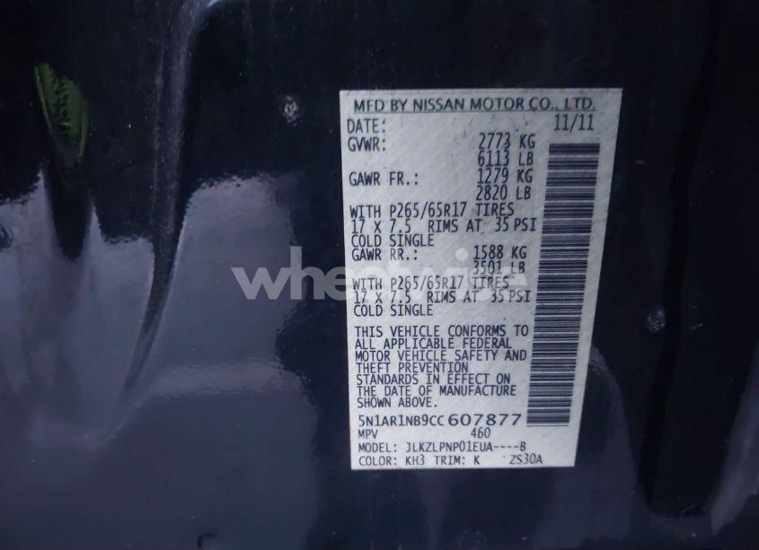 Photo 9 of 2012 Nissan Pathfinder SILVER (VIN 5N1AR1NB9CC607877)