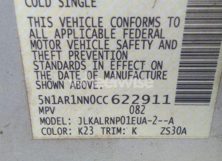 Photo 9 of 2012 Nissan Pathfinder S (VIN 5N1AR1NN0CC622911)