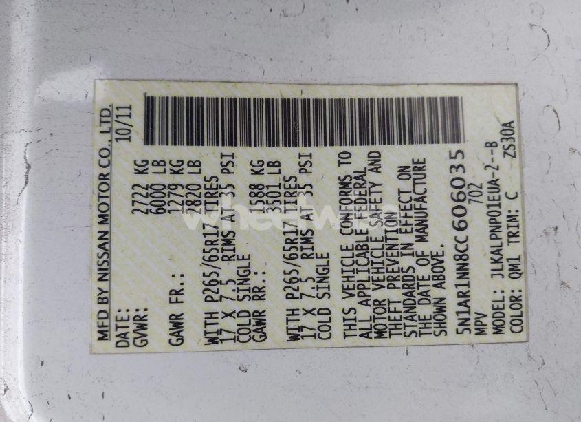 Photo 9 of 2012 Nissan Pathfinder SILVER (VIN 5N1AR1NN8CC606035)