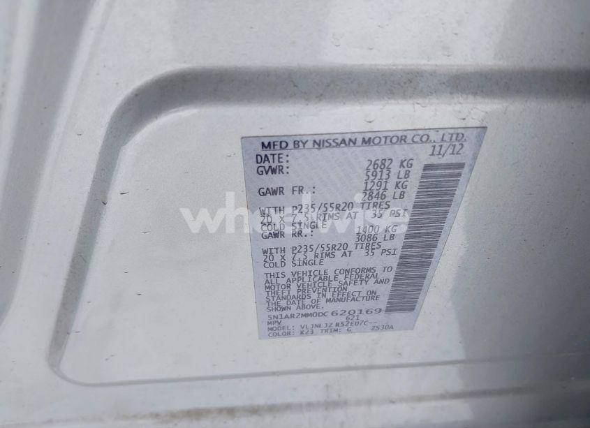 Photo 9 of 2013 Nissan Pathfinder PLATINUM (VIN 5N1AR2MM0DC620169)